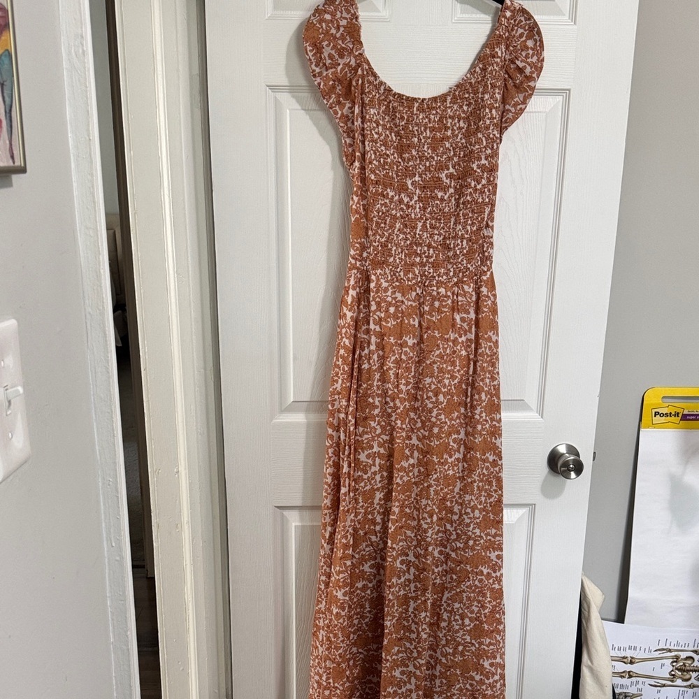 FREE PEOPLE Elegant Brown Floral Women's Dress